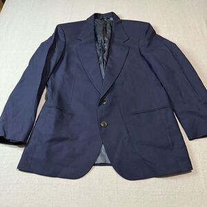 VTG 70s Pierre Cardin Men's Wool Blazer 2 Button Sports Jacket Navy Blue Sz 48 R
